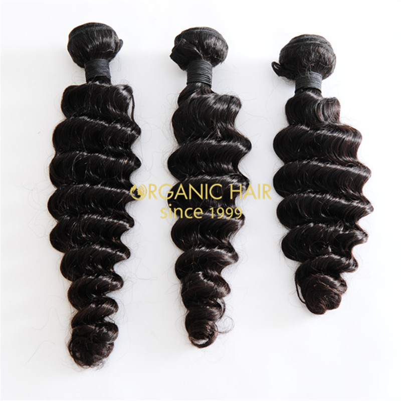 Deep wave brazilian remy human hair weave